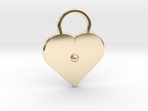 "a" Braille Heart in 14k Gold Plated Brass