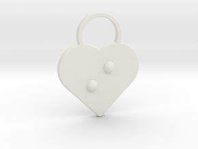 "i" Braille Heart in White Natural Versatile Plastic