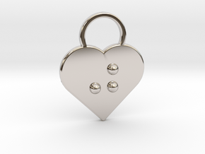 "j" braille heart in Platinum