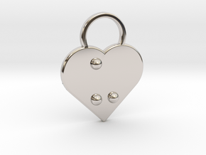 "u" Braille Heart in Platinum