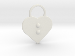 "b" Braille Heart in White Natural Versatile Plastic