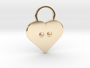 "c" Braille Heart in 14K Yellow Gold