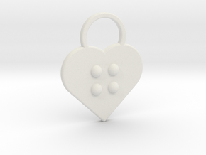 "g" Braille Heart in White Natural Versatile Plastic