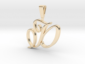 INITIAL PENDANT D in 14K Yellow Gold
