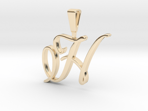 INITIAL PENDANT H in 14k Gold Plated Brass
