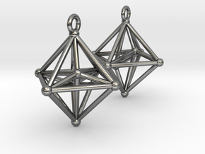 Hyperoctahedron Earrings in Polished Silver