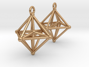 Hyperoctahedron Earrings in Natural Bronze