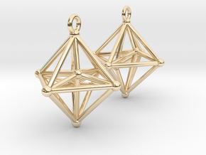 Hyperoctahedron Earrings in 14k Gold Plated Brass
