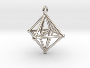 Hyperoctahedron Pendant in Rhodium Plated Brass