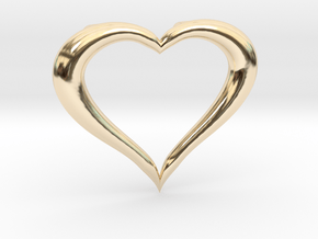 Love Heart Necklace in 14k Gold Plated Brass