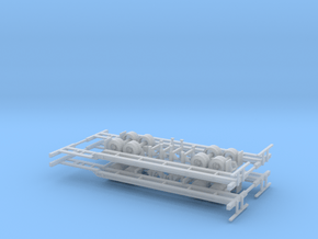 N 40' Container Chassis 4 Pack v1 in Smooth Fine Detail Plastic