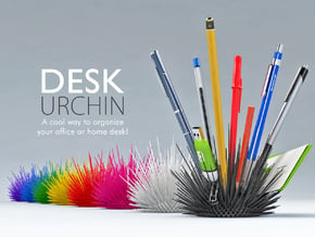 Desk Urchin - A cool way to organize your desk! in White Natural Versatile Plastic