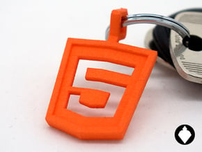 HTML 5 Keychain in Orange Processed Versatile Plastic