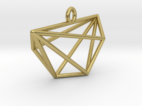 Minimalist Cyclic Polytope Pendant in Natural Brass