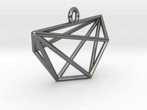 Minimalist Cyclic Polytope Pendant in Polished Silver