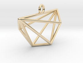 Minimalist Cyclic Polytope Pendant in 14k Gold Plated Brass