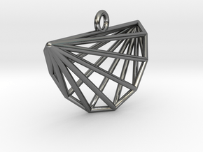 Intricate Cyclic Polytope Pendant in Polished Silver