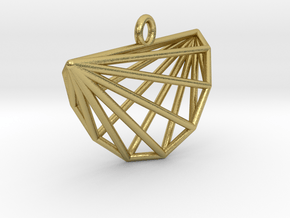 Intricate Cyclic Polytope Pendant in Natural Brass