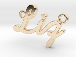 Custom Name Pendant "Liz" in 14k Gold Plated Brass