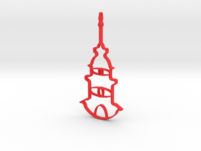 Tower Necklace-46 in Red Processed Versatile Plastic