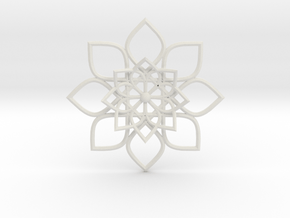 Hypatia's Flower Pendant in White Natural Versatile Plastic