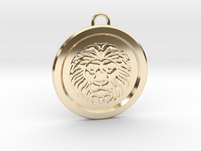 Lion pendent  in 14k Gold Plated Brass