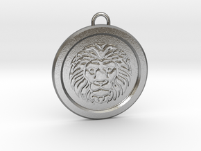Lion pendent  in Natural Silver