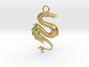 Lamprey Pendant in Natural Brass