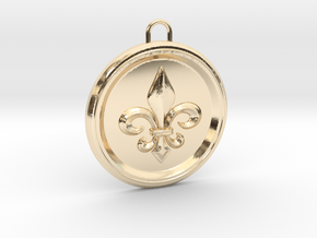 Pendant Fleur-De Lis in 14k Gold Plated Brass