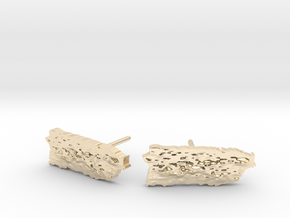Puerto Rico stud earrings with topography. in 14k Gold Plated Brass