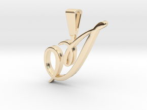 INITIAL PENDANT I in 14K Yellow Gold