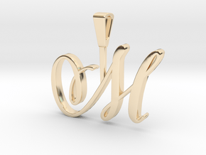 INITIAL PENDANT M in 14k Gold Plated Brass