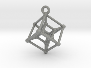 Hypercube Pendant in Gray PA12