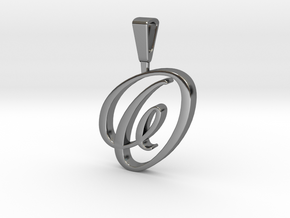 INITIAL PENDANT O in Fine Detail Polished Silver