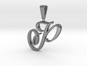 INITIAL PENDANT P in Fine Detail Polished Silver
