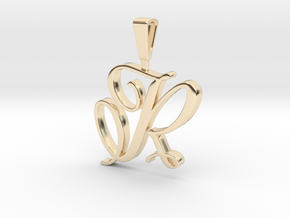 INITIAL PENDANT R in 14K Yellow Gold