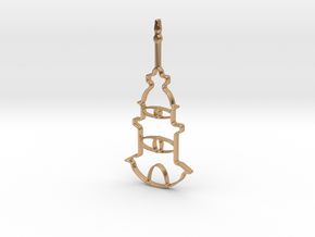 Tower Necklace-46 in Polished Bronze