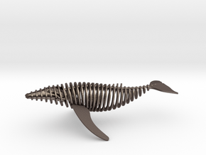 slicy bendy whale in Polished Bronzed Silver Steel