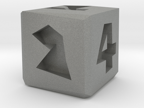 Low Poly Die in Gray PA12: Small