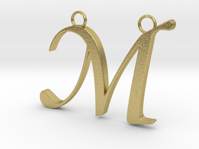 Letter M in Natural Brass