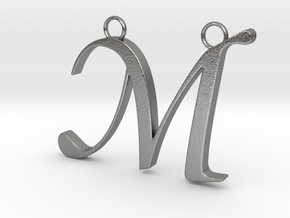 Letter M in Natural Silver