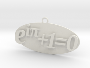 Euler identity Equation earring or pendant  in White Natural Versatile Plastic
