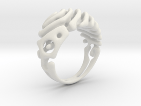 Ring "Wave" in White Natural Versatile Plastic