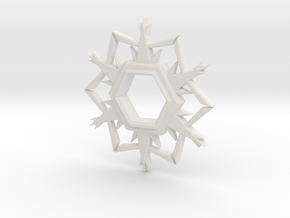 Alpha-Omega Snowflake in White Natural Versatile Plastic