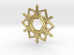Alpha-Omega Snowflake in Natural Brass