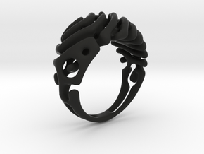 Ring "Wave" in Black Premium Versatile Plastic