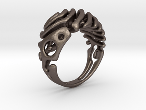 Ring "Wave" in Polished Bronzed-Silver Steel