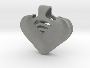 "Be my heart" Pendant in Gray PA12