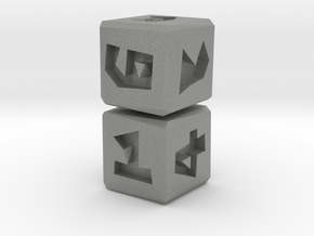 Low Poly Die .5 inch 2 pack in Gray PA12