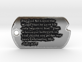 John 3:16 Dog Tags in Antique Silver